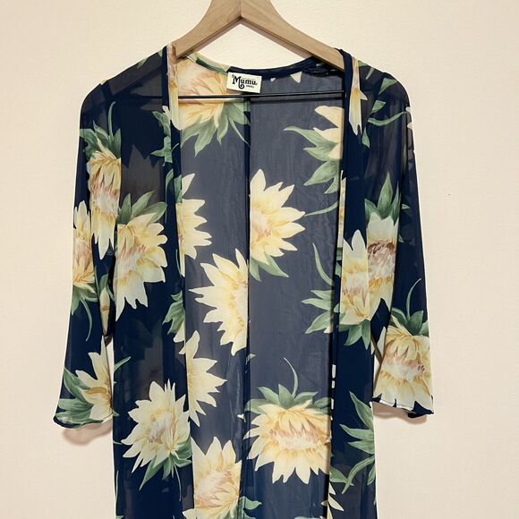 Show Me Your MuMu Karmyn Maxi Dress Cape in Sunflower Dreams Women's Size Small - Picture 10 of 11